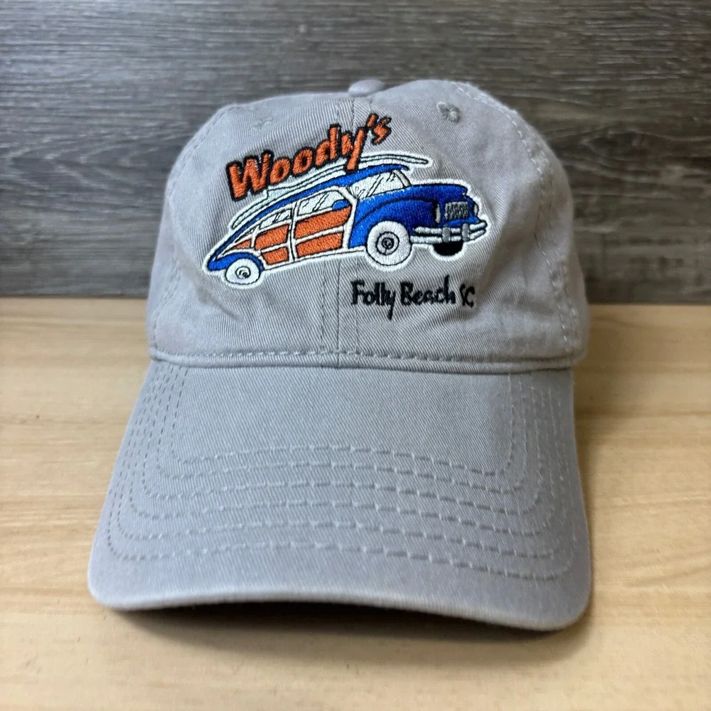 Woodys‎ Pizza Hat Cap Strap Back Gray South Carolina Adjustable